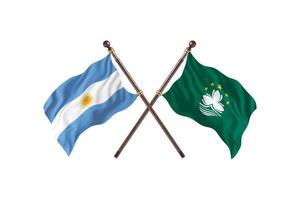 argentina versus macau duas bandeiras de país foto