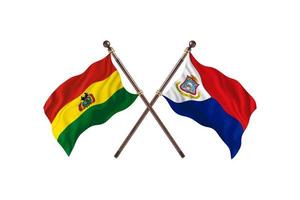 bolívia contra sint maarten duas bandeiras de país foto