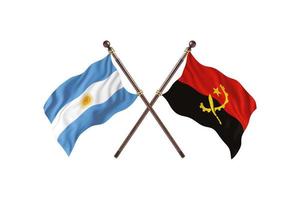 argentina contra angola duas bandeiras de país foto