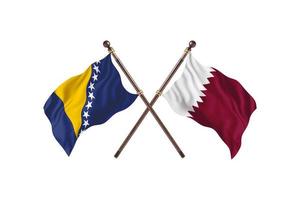 Bósnia versus Catar duas bandeiras de país foto