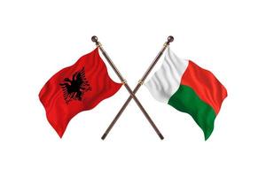 albânia contra madagascar duas bandeiras de país foto