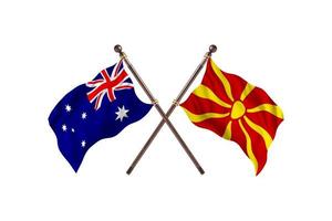 austrália contra macedônia duas bandeiras de país foto