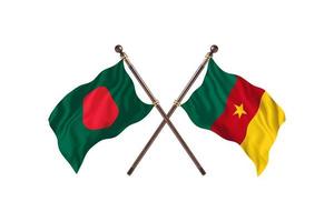 bangladesh contra camarões duas bandeiras de país foto