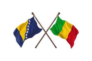 bósnia contra mali duas bandeiras de país foto