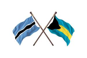 botswana contra as bahamas duas bandeiras de país foto