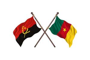 angola contra camarões duas bandeiras de país foto