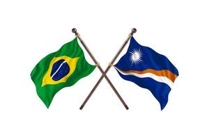 brasil versus ilhas marshall duas bandeiras do país foto