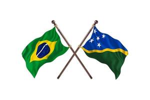brasil versus ilhas salomão duas bandeiras do país foto