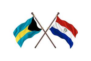 Bahamas versus paraguai duas bandeiras de país foto