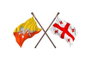 Butão contra a Geórgia duas bandeiras do país foto