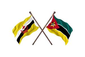 Brunei contra Moçambique duas bandeiras de país foto