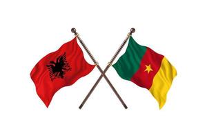 Albânia contra Camarões duas bandeiras de país foto