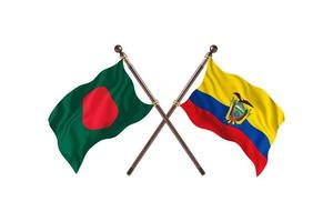 bangladesh contra equador duas bandeiras do país foto