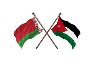 Bielorrússia contra a Jordânia duas bandeiras de país foto