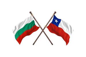 Bulgária contra chile duas bandeiras de país foto