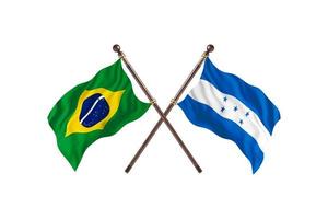 brasil contra honduras duas bandeiras do país foto