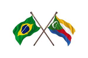 brasil versus comores duas bandeiras do país foto