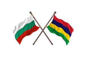 Bulgária contra Maurícia duas bandeiras de país foto