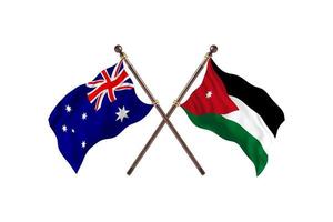 austrália contra jordânia duas bandeiras de país foto