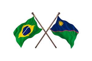 brasil versus namíbia duas bandeiras de país foto