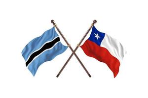 botswana contra chile duas bandeiras de país foto