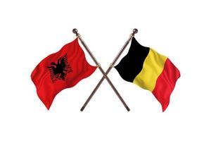 albânia contra bélgica duas bandeiras de país foto