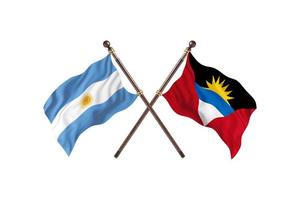 argentina versus antígua e barbuda duas bandeiras de país foto