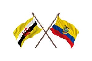 brunei contra equador duas bandeiras do país foto