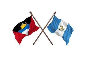 antígua e barbuda versus guatemala duas bandeiras do país foto