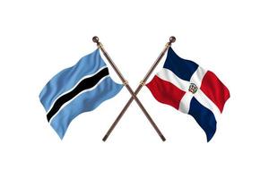 botswana versus república dominicana bandeiras de dois países foto