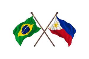 brasil contra filipinas duas bandeiras de país foto