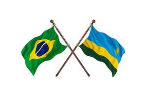 Brasil contra Ruanda duas bandeiras de país foto