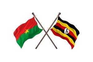 burkina faso contra uganda duas bandeiras do país foto