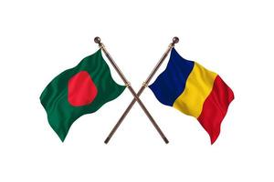 bangladesh contra roménia duas bandeiras de país foto