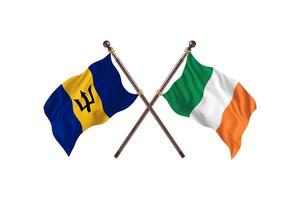 barbados contra a irlanda dois países bandeiras foto