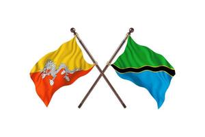 Butão contra Tanzânia duas bandeiras de país foto