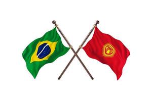 Brasil contra Quirguistão duas bandeiras de país foto