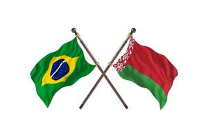 brasil versus bielorrússia duas bandeiras de país foto