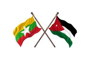 birmânia contra jordânia duas bandeiras de país foto