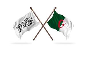 emirado islâmico do afeganistão contra argélia dois países bandeiras foto