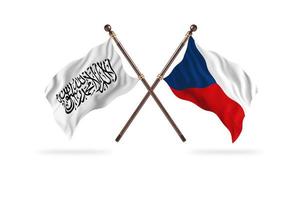 emirado islâmico do afeganistão versus república tcheca duas bandeiras de país foto