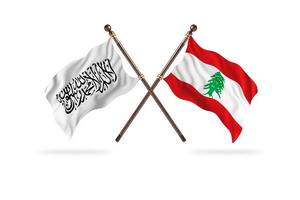 emirado islâmico do afeganistão contra líbano duas bandeiras de país foto