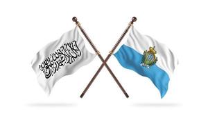 emirado islâmico do afeganistão contra san marino duas bandeiras de país foto