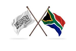 emirado islâmico do afeganistão versus áfrica do sul dois países bandeiras foto