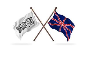 Emirado Islâmico do Afeganistão contra bandeiras de dois países do Reino Unido foto