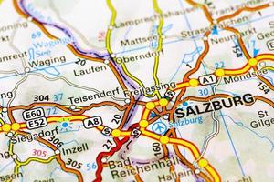 área de Salzburg em um mapa foto