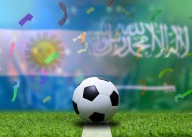 competição da copa de futebol entre a argentina nacional e a arábia saudita nacional. foto