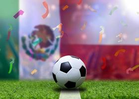 competição da copa de futebol entre o méxico nacional e a polônia nacional. foto