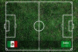 competição da copa de futebol entre o méxico nacional e a arábia saudita nacional. foto