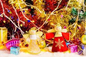 enfeites de natal e decorações com luzes foto
